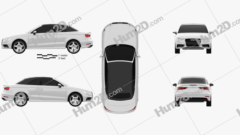 Audi A3 Cabriolet S-line 2014 car clipart