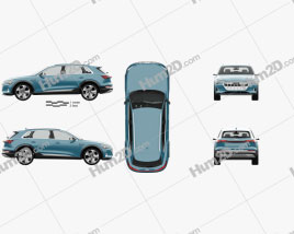 Audi e-tron with HQ interior 2019 car clipart