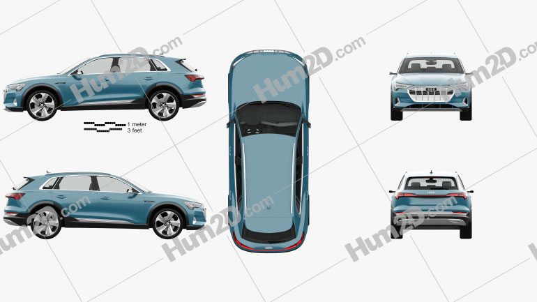 Audi e-tron with HQ interior 2019 car clipart