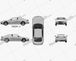 Audi A5 coupe com interior HQ 2016 car clipart
