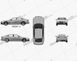Audi A5 S-line sportback com interior HQ 2017 car clipart