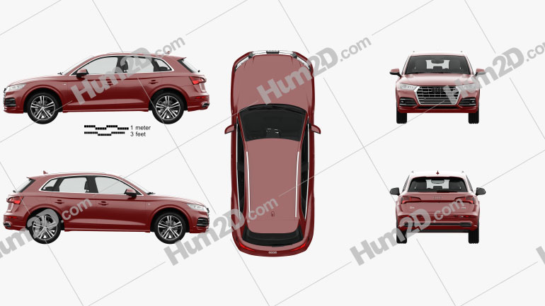 Audi Q5 S-line with HQ interior 2016 car clipart