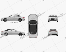 Audi A5 Cabriolet with HQ interior 2019 car clipart