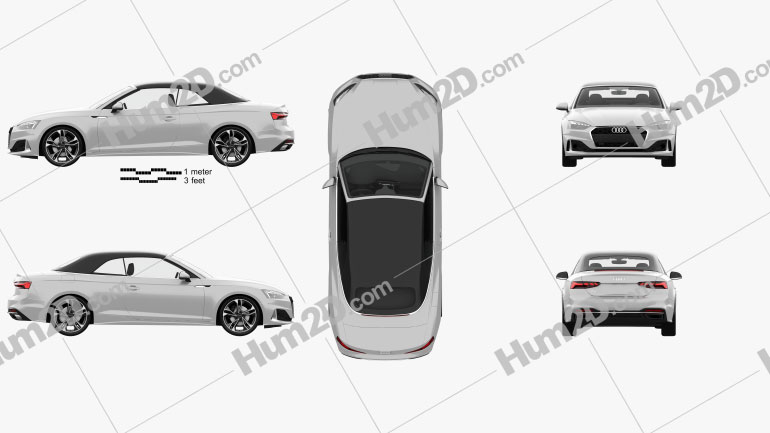 Audi A5 Cabriolet with HQ interior 2019 car clipart