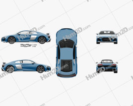 Audi R8 V10 coupe with HQ interior 2019 car clipart