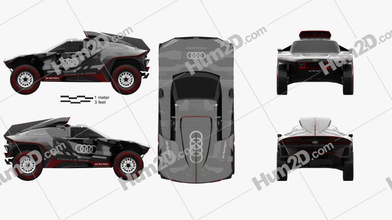 Audi RS Q e-tron Dakar Rally 2022 car clipart