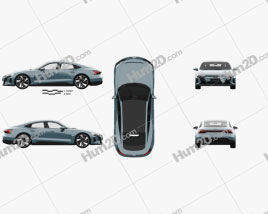 Audi e-tron GT with HQ interior 2022 car clipart
