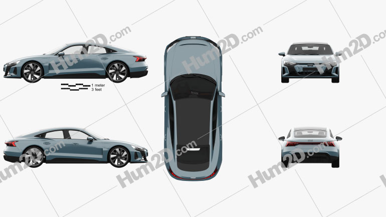 Audi e-tron GT with HQ interior 2022 car clipart