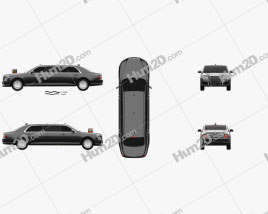 Aurus Senat Presidential Limousine 2018 car clipart