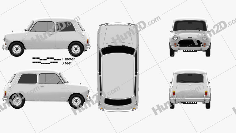 Austin Mini Cooper S 1964 car clipart