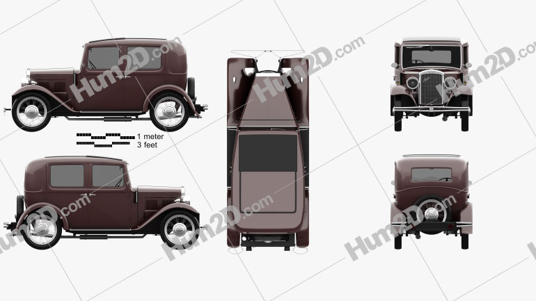 Austin 10/4 1932 car clipart