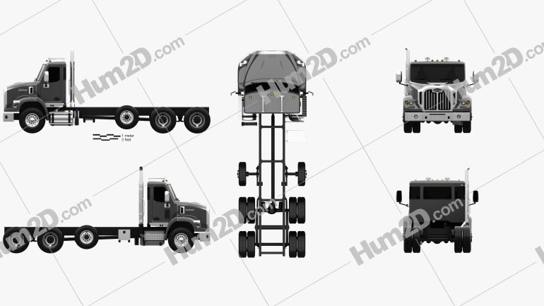 Autocar DC-64 Tractor Truck 4-axle 2019 clipart