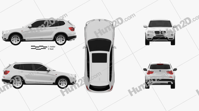 BMW X3 2011 Clipart Image