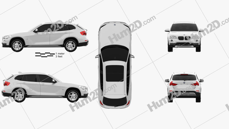 BMW X1 2013 Clipart Image