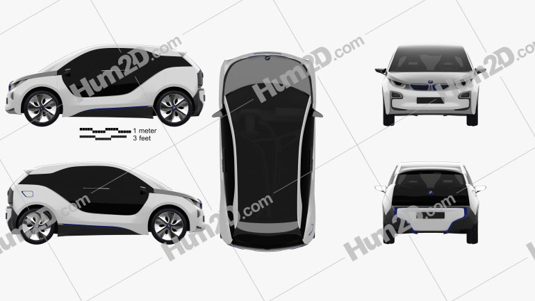 BMW i3 concept 2012 car clipart