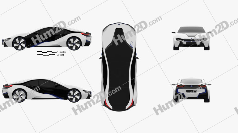 BMW i8 concept 2013 car clipart