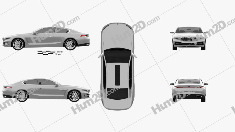 BMW Gran Lusso Coupe 2013 Clipart Image