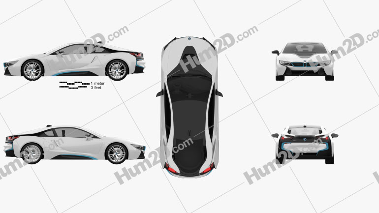 BMW i8 2014 Clipart Image