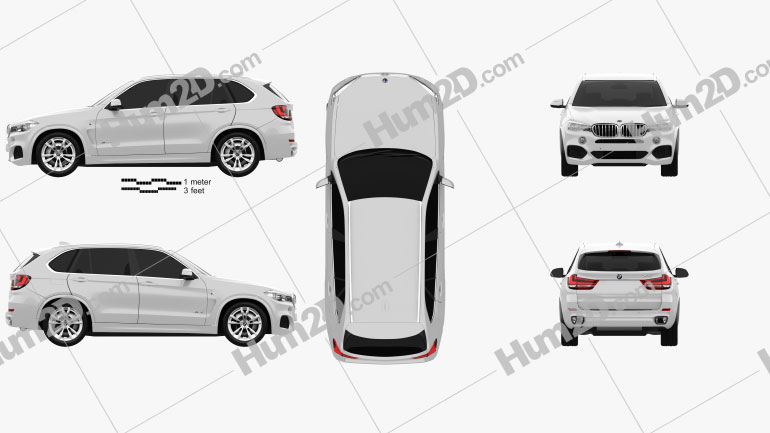BMW X5 M Sport Package (F15) 2014 Clipart and Blueprint - Download