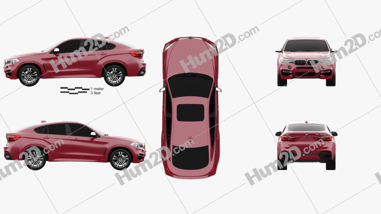 BMW X6 (F16) M sport package 2014 car clipart