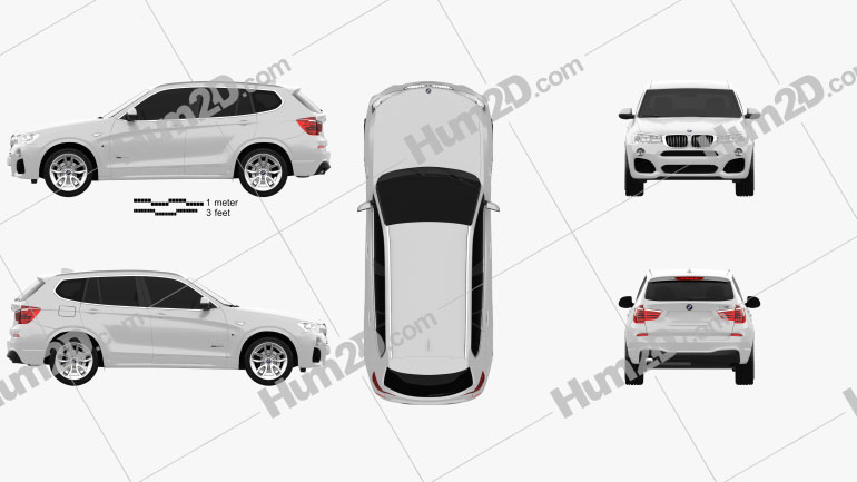 BMW X3 M Sport Package (F25) 2014 Clipart Image