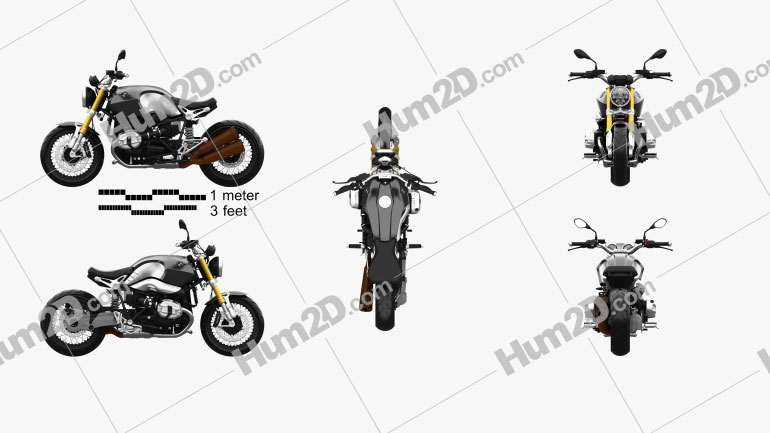 BMW R nineT 2014 Motorcycle clipart