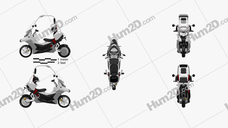 BMW C1-E 2009 Motorcycle clipart