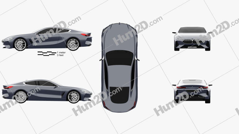 BMW 8 Series 2017 Clipart Image