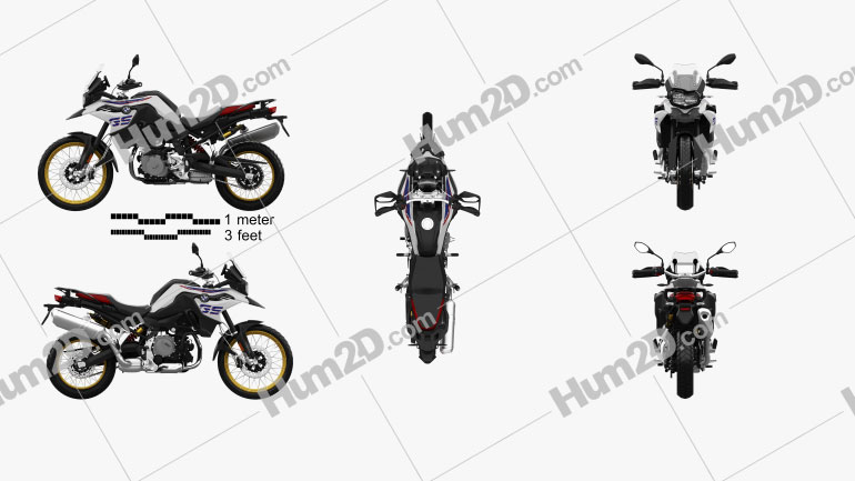 BMW F850GS 2018 Motorcycle clipart