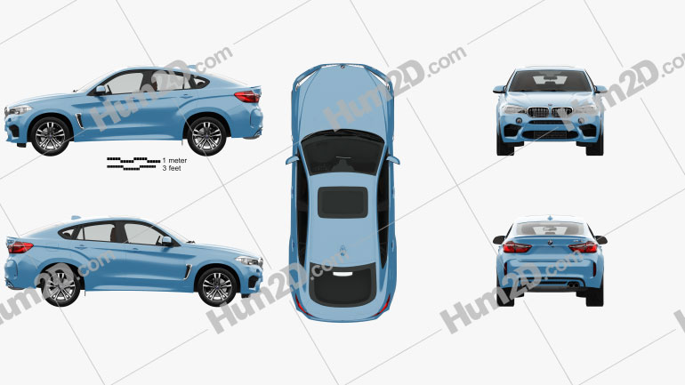 BMW X6 M with HQ interior 2015 Blueprint