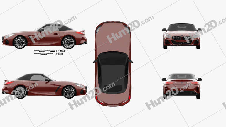 BMW Z4 M40i (G29) First Edition roadster 2019 car clipart