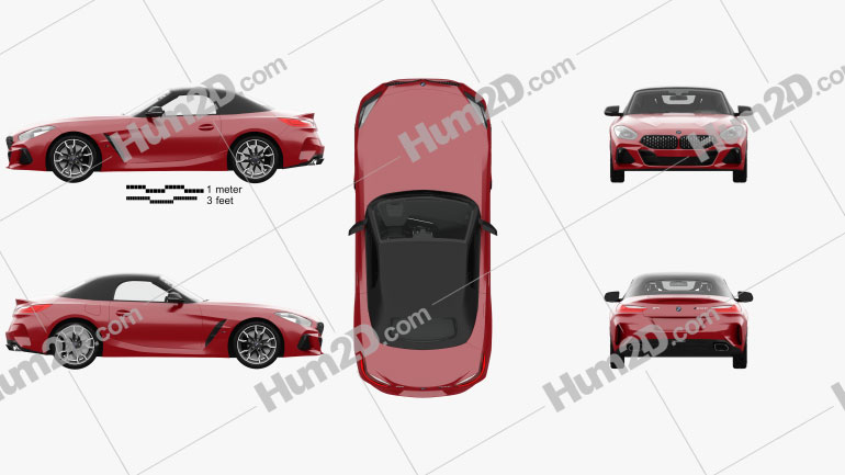 BMW Z4 M40i First Edition roadster mit HD Innenraum 2019 car clipart
