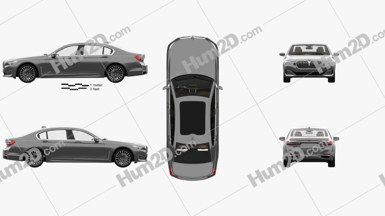 BMW 7-series L with HQ interior 2019 PNG Clipart