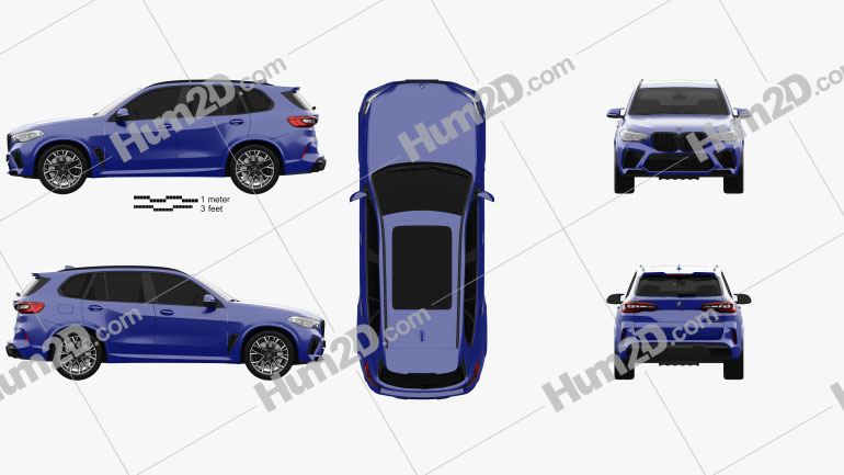 BMW X5 M Competition 2020 Clipart Image