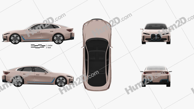 BMW i4 2020 car clipart