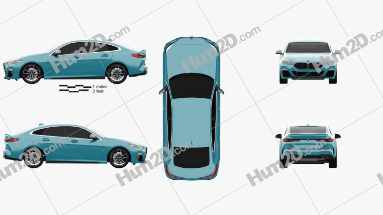 BMW 2 Series M235i Gran Coupe 2020 car clipart