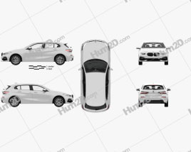 BMW 1 Series (F40) Sportline com interior HQ 2019 car clipart