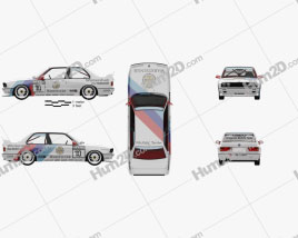 BMW M3 (E30) DTM coupe with HQ interior 1989 car clipart