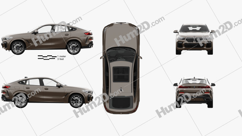BMW X6 (G06) M-sport com interior HQ 2020 car clipart