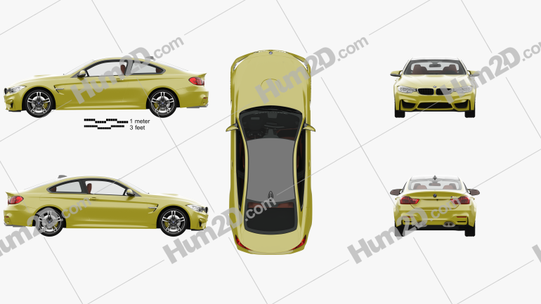 BMW M4 coupe with HQ interior 2014 car clipart