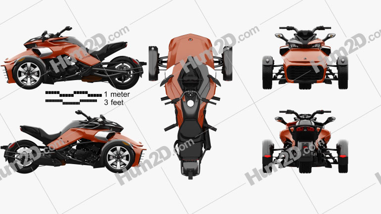 BRP Can-Am Spyder F3 2015 Clipart Image