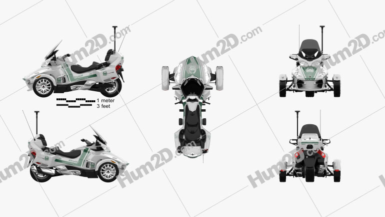 BRP Can-Am Spyder Police Dubai 2014 Motorcycle clipart