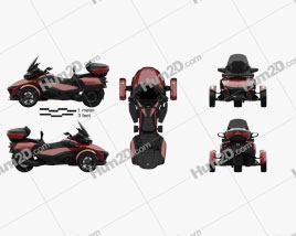 BRP Can-Am Spyder RT 2020 Motorcycle clipart