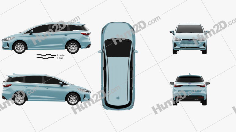 BYD E6 2021 PNG Clipart