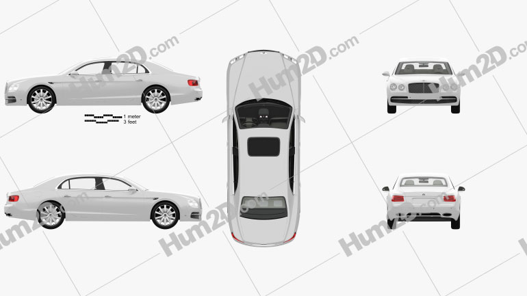 Bentley Flying Spur with HQ interior 2014 Clipart Image