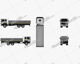 BharatBenz 2823r Flatbed Truck 2019 clipart