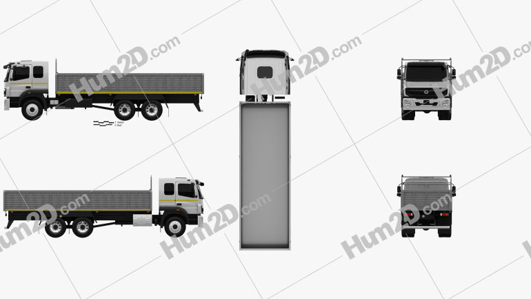 BharatBenz 2823r Flatbed Truck 2019 clipart