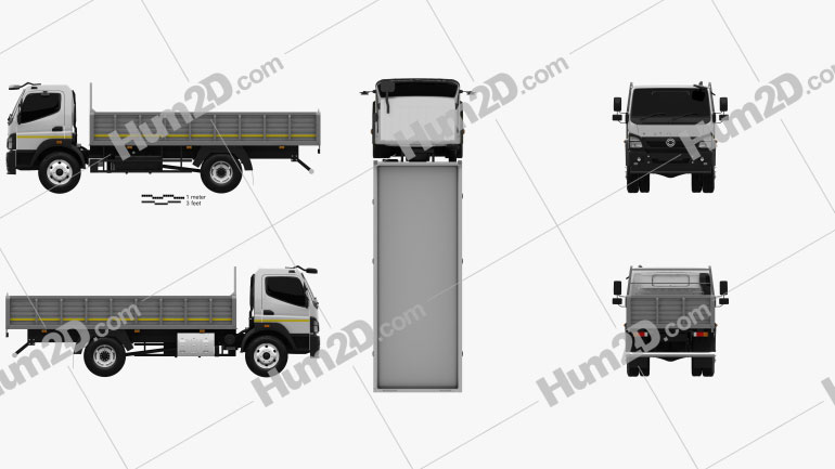 BharatBenz MDT 1015R Flatbed Truck 2019 clipart