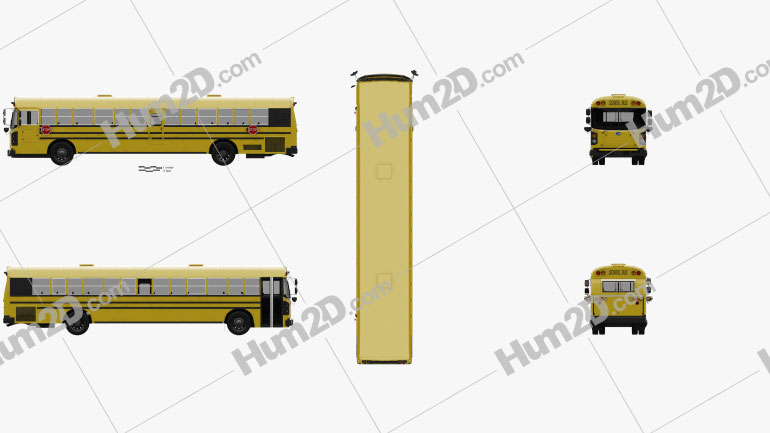 Blue Bird RE School Bus 2020 PNG Clipart