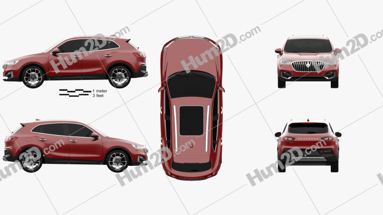 Borgward BX5 2016 Clipart and Blueprint - Download Vehicles Clip 